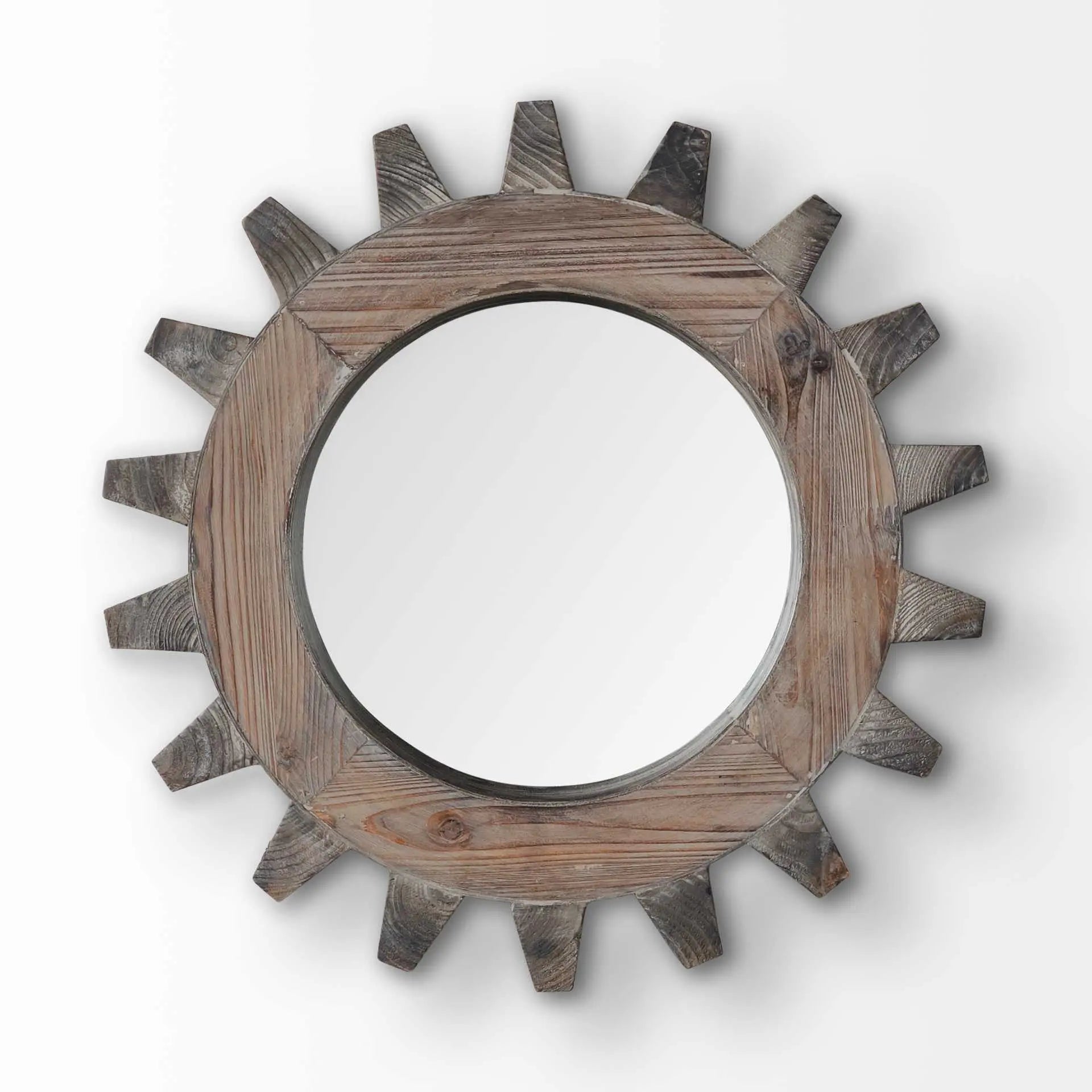 17" Brown Solid Wood Abstract Framed Accent Mirror Homeroots Bed & Bath