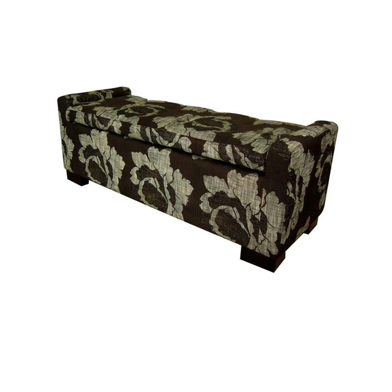 17" Brown and Champagne Solid Wood Upholstered Dining Bench Homeroots Living Room