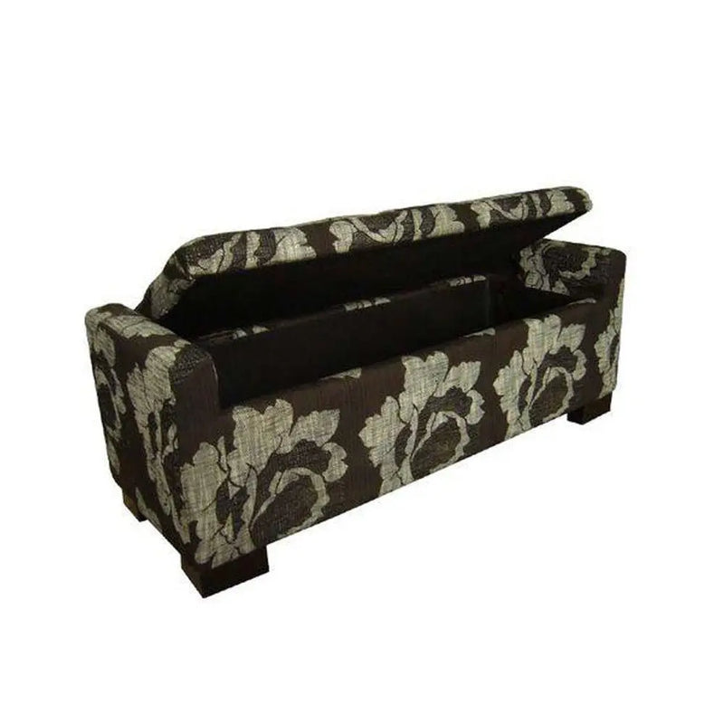 17" Brown and Champagne Solid Wood Upholstered Dining Bench Homeroots Living Room