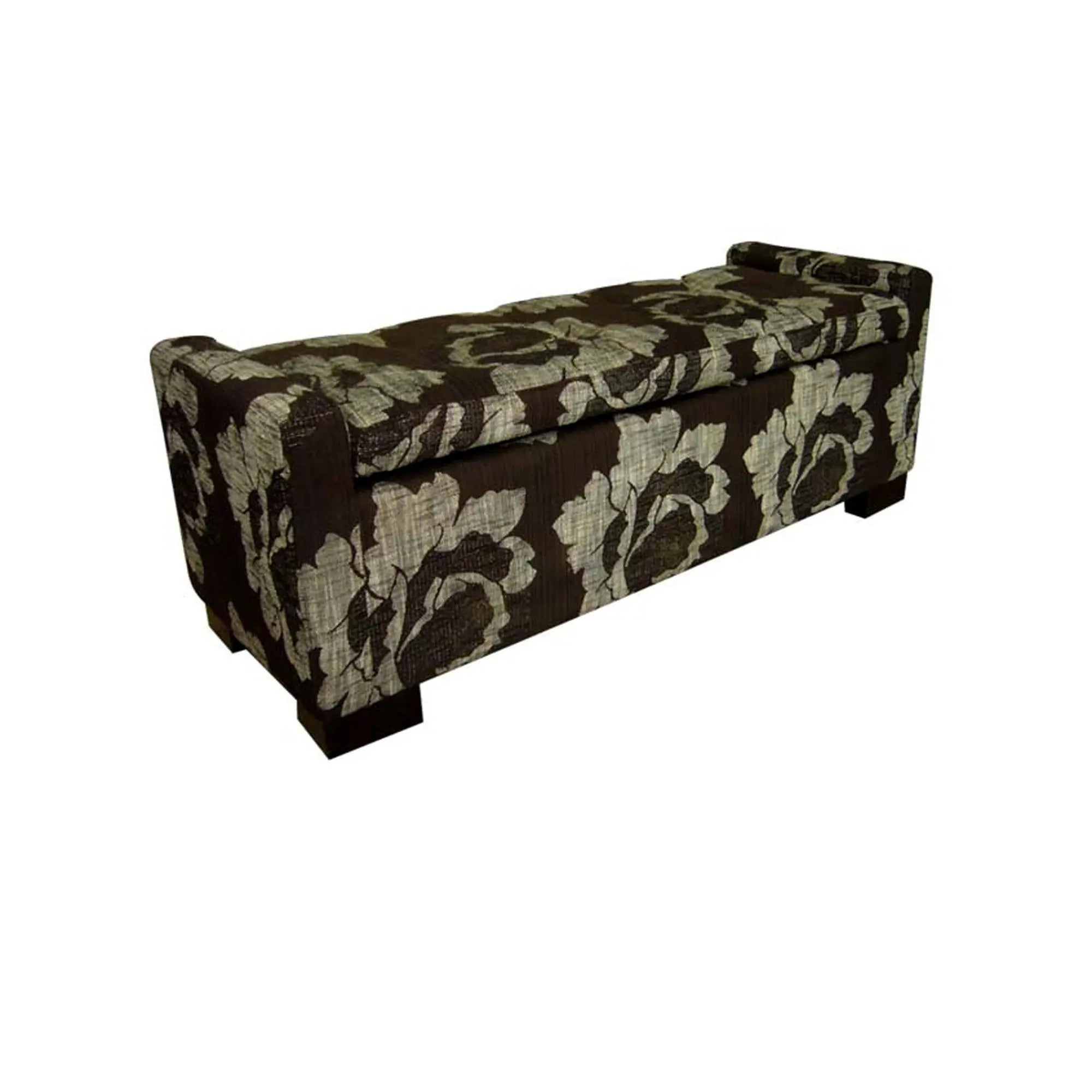 17" Brown and Champagne Solid Wood Upholstered Dining Bench Homeroots Living Room