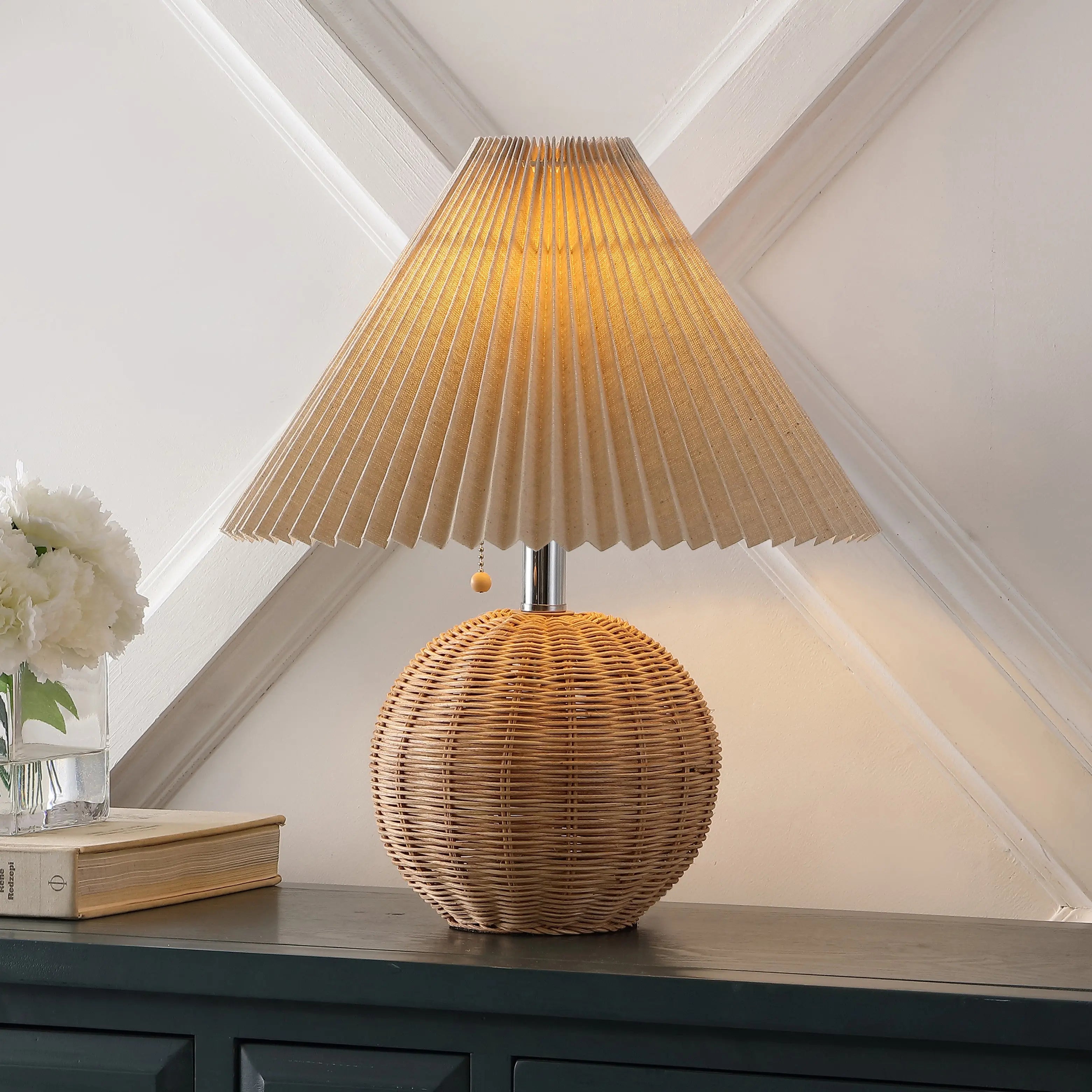 17" Clear Round Table Lamp With Empire Shade Homeroots Lighting