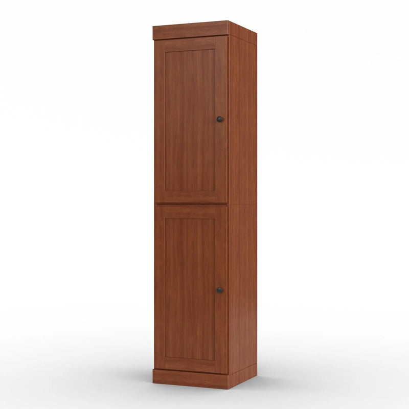 17" Coffee Solid Wood Free Standing Double Door Linen Cabinet Homeroots Organization