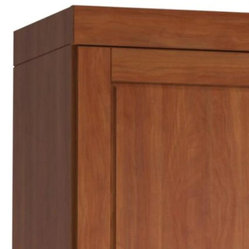 17" Coffee Solid Wood Free Standing Double Door Linen Cabinet Homeroots Organization