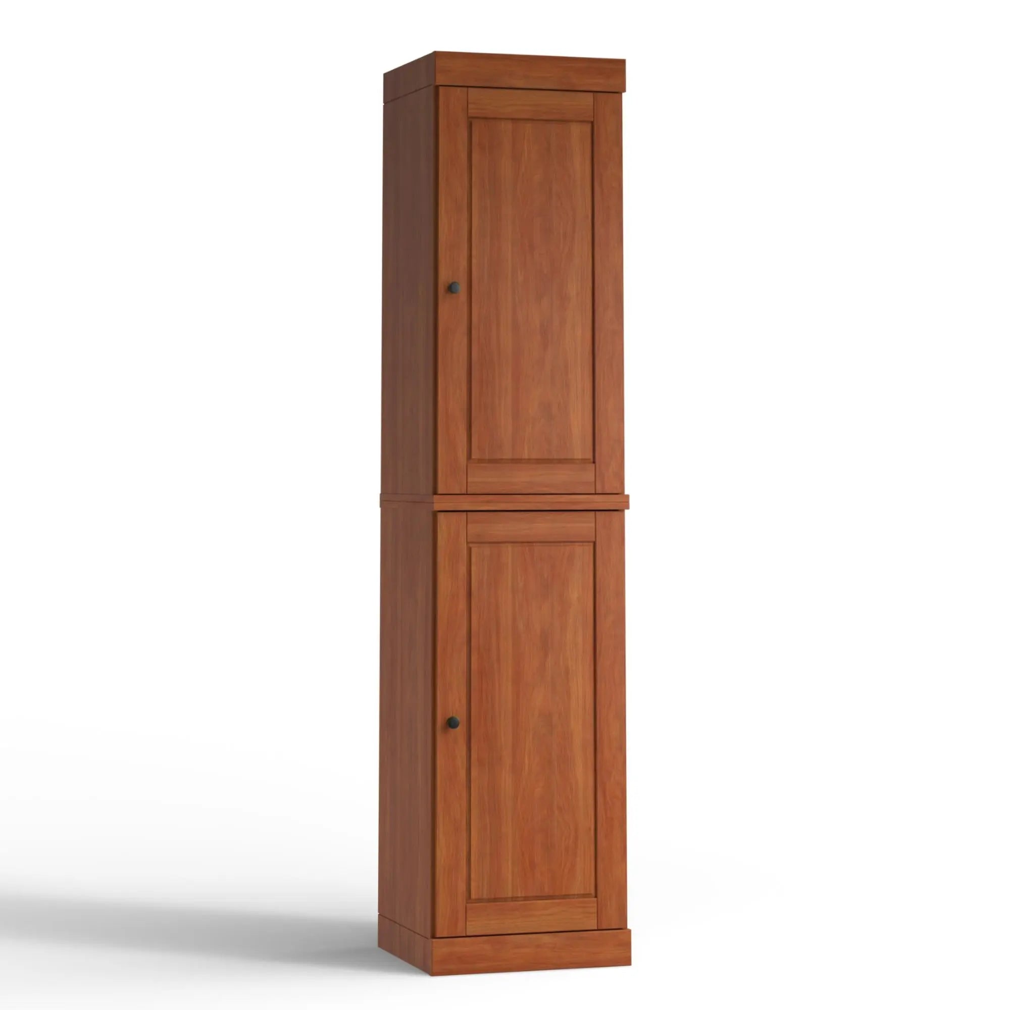 17" Coffee Solid Wood Free Standing Double Door Linen Cabinet Homeroots Organization