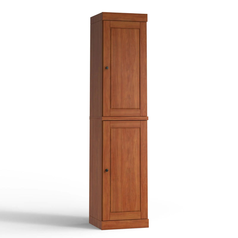 17" Coffee Solid Wood Free Standing Double Door Linen Cabinet Homeroots Organization