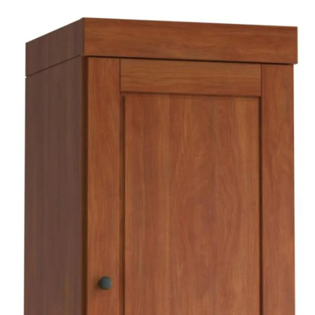 17" Coffee Solid Wood Free Standing Double Door Linen Cabinet Homeroots Organization