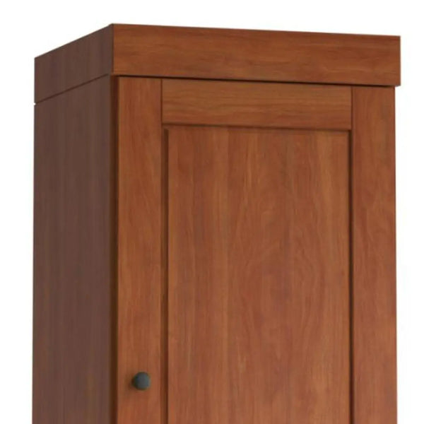 17" Coffee Solid Wood Free Standing Double Door Linen Cabinet Homeroots Organization
