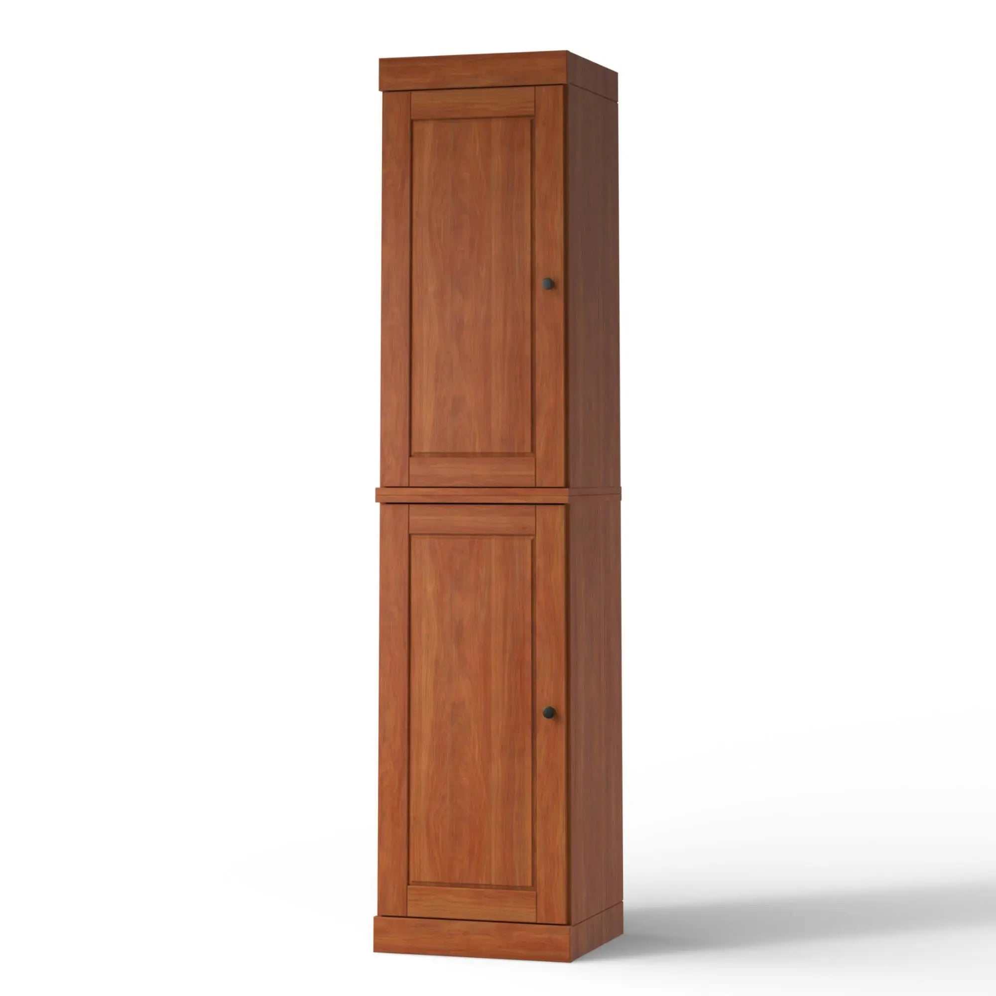 17" Coffee Solid Wood Free Standing Double Door Linen Cabinet Homeroots Organization
