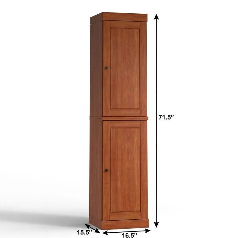 17" Coffee Solid Wood Free Standing Double Door Linen Cabinet Homeroots Organization
