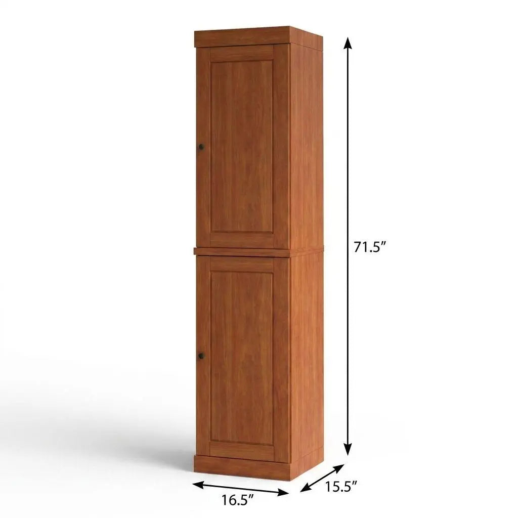 17" Coffee Solid Wood Free Standing Double Door Linen Cabinet Homeroots Organization