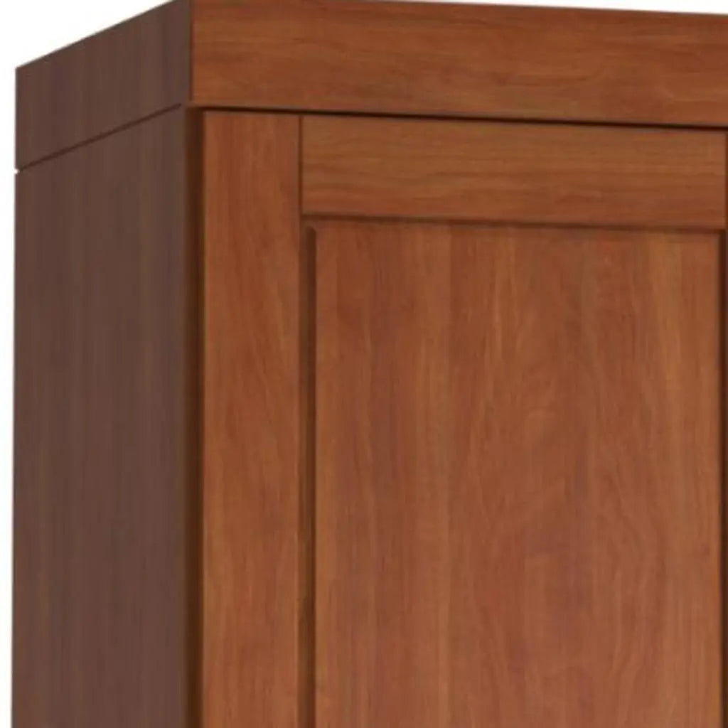 17" Coffee Solid Wood Free Standing Double Door Linen Cabinet Homeroots Organization