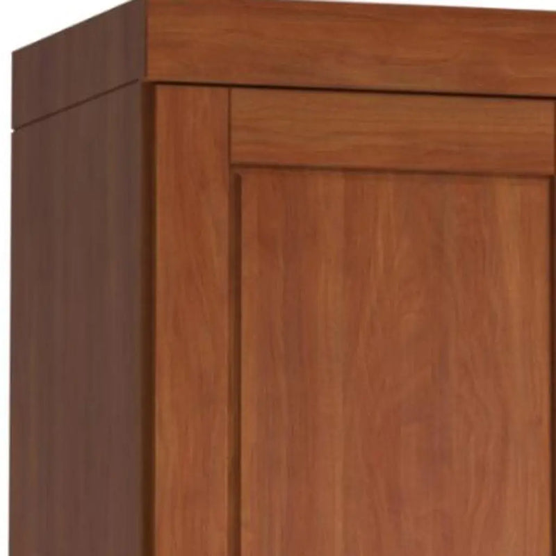 17" Coffee Solid Wood Free Standing Double Door Linen Cabinet Homeroots Organization