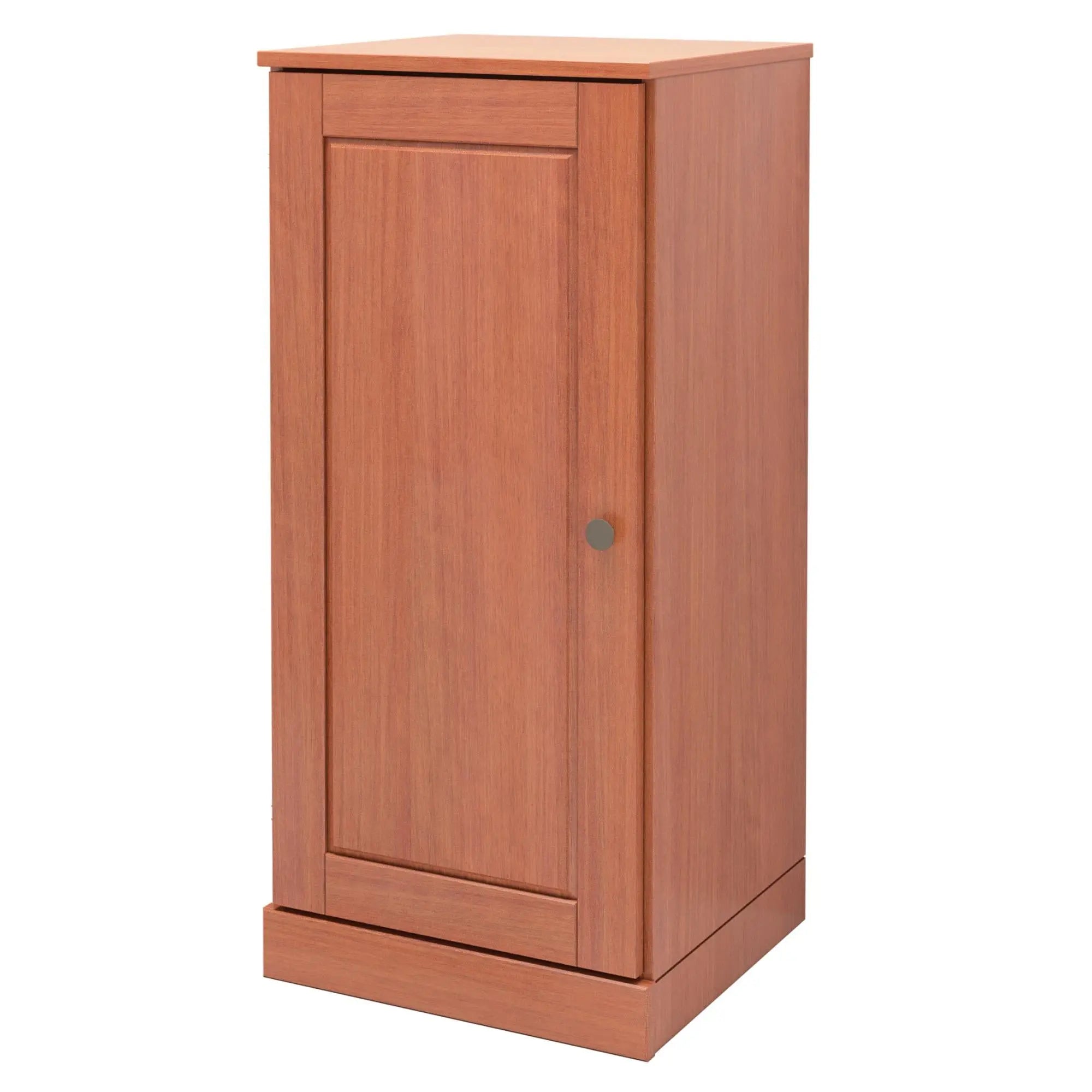 17" Coffee Solid Wood Free Standing Single Door Linen Cabinet Homeroots Organization