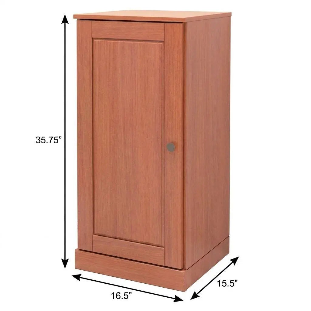 17" Coffee Solid Wood Free Standing Single Door Linen Cabinet Homeroots Organization
