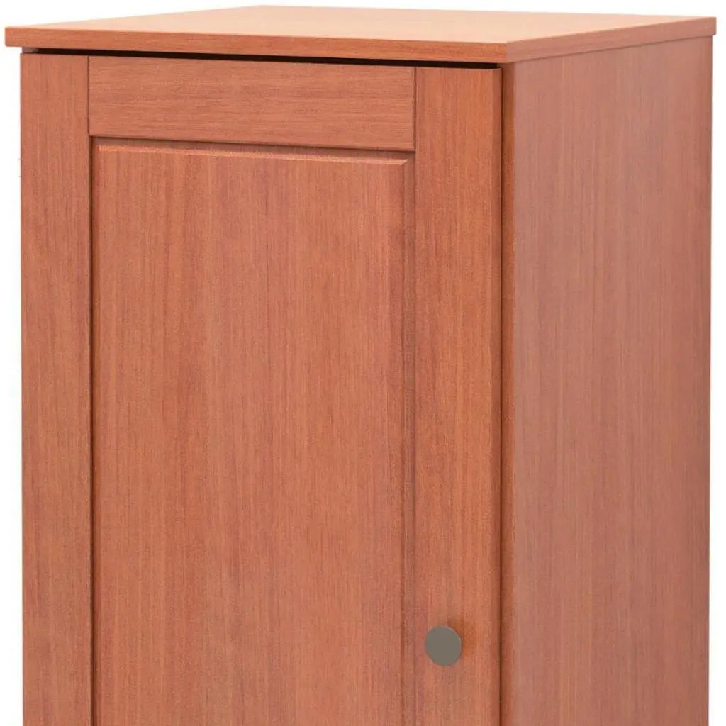 17" Coffee Solid Wood Free Standing Single Door Linen Cabinet Homeroots Organization