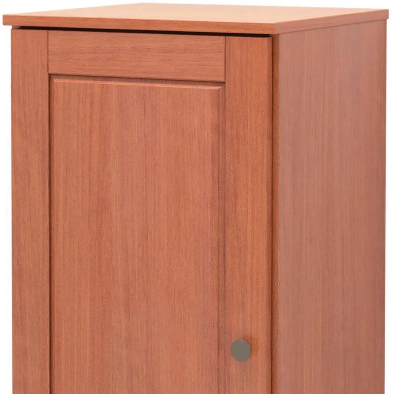 17" Coffee Solid Wood Free Standing Single Door Linen Cabinet Homeroots Organization