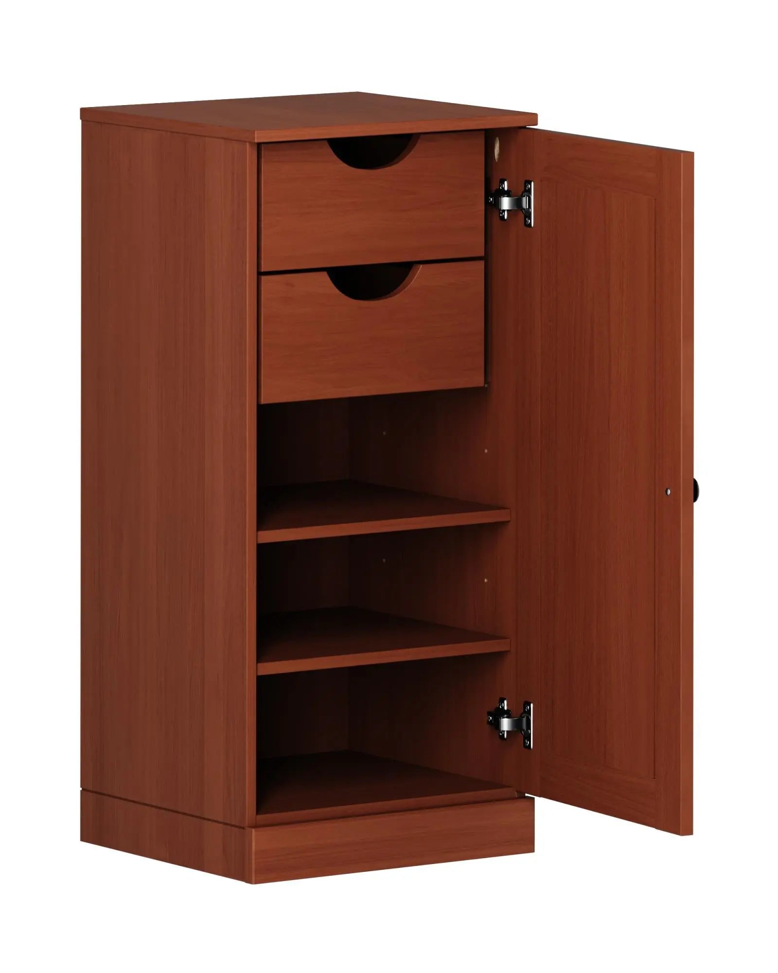 17" Coffee Solid Wood Free Standing Single Door Linen Cabinet Homeroots Organization