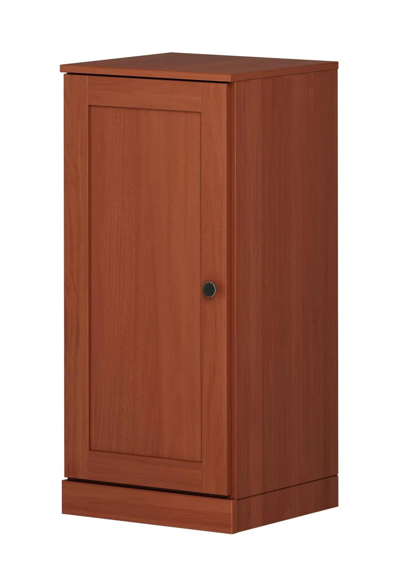 17" Coffee Solid Wood Free Standing Single Door Linen Cabinet Homeroots Organization