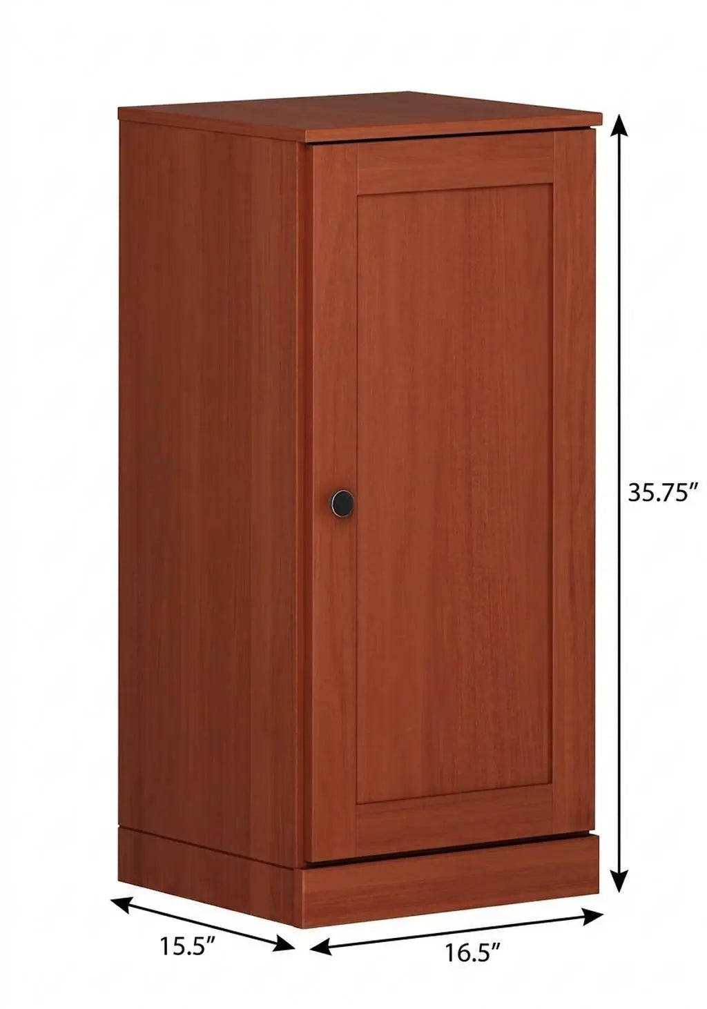 17" Coffee Solid Wood Free Standing Single Door Linen Cabinet Homeroots Organization
