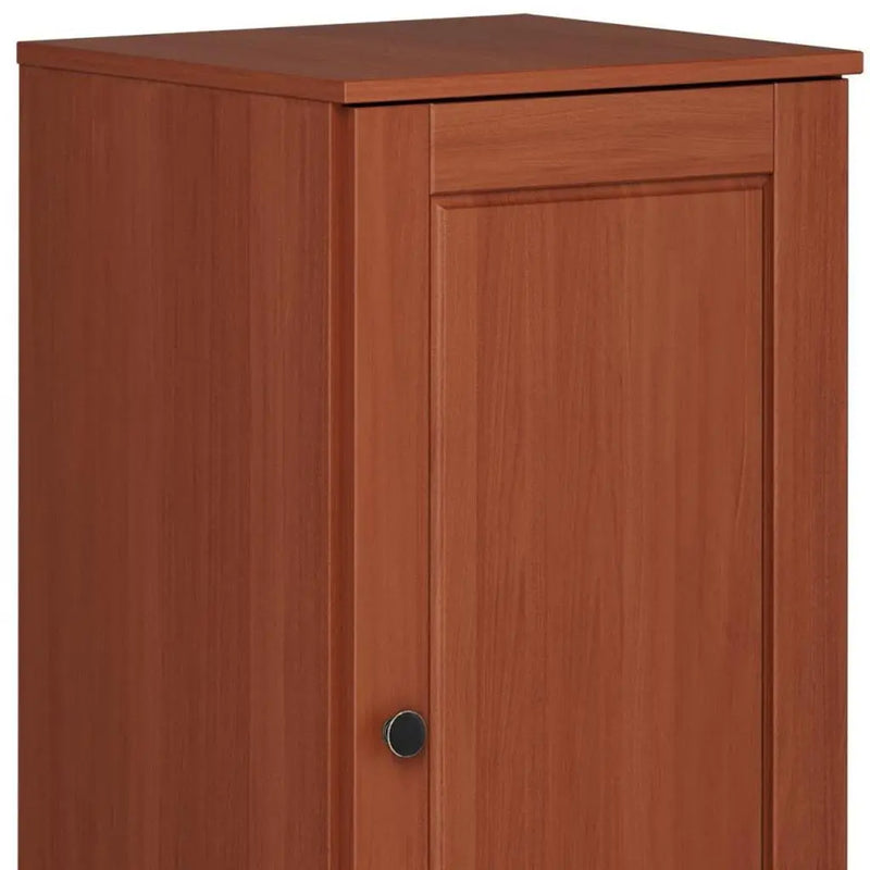 17" Coffee Solid Wood Free Standing Single Door Linen Cabinet Homeroots Organization