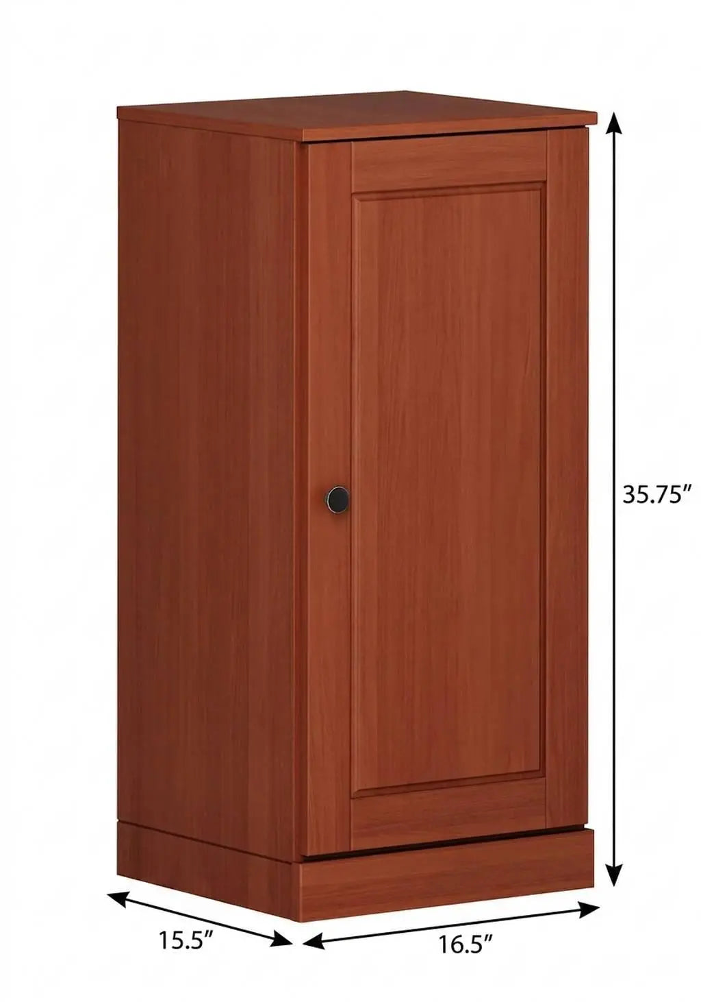 17" Coffee Solid Wood Free Standing Single Door Linen Cabinet Homeroots Organization