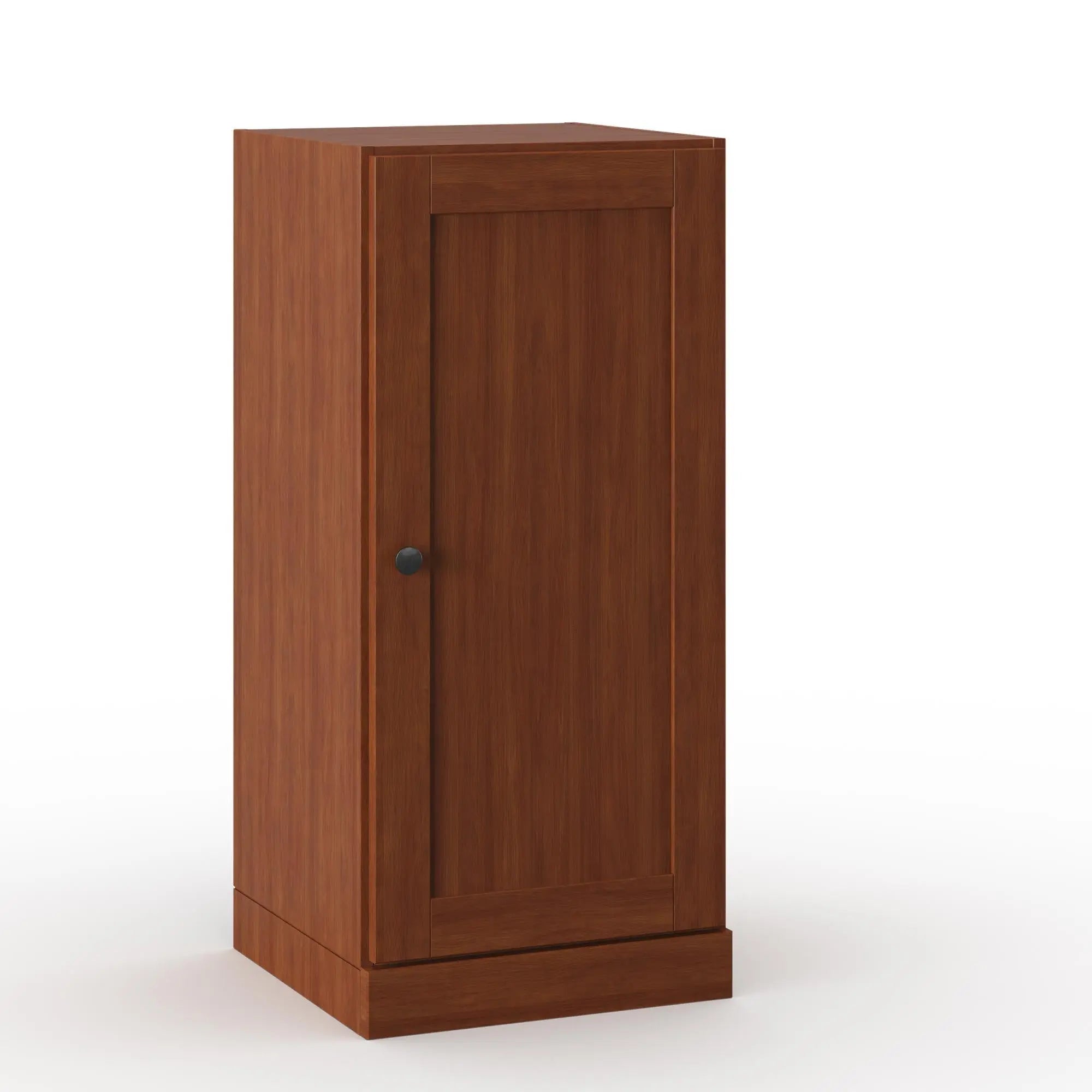 17" Coffee Solid Wood Free Standing Single Door Linen Cabinet Homeroots Organization