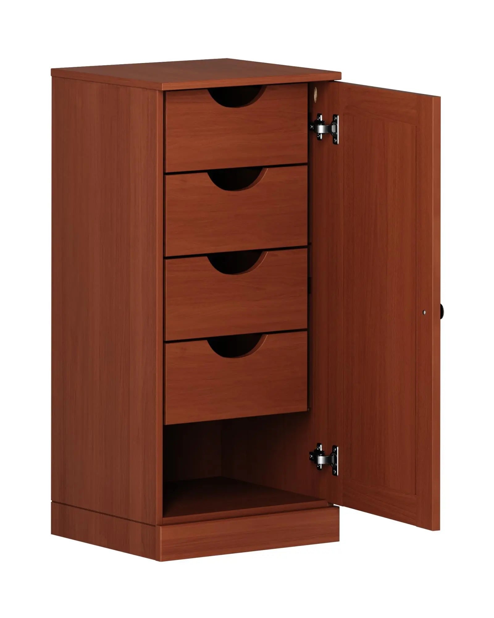 17" Coffee Solid Wood Free Standing Single Door Linen Cabinet Homeroots Organization