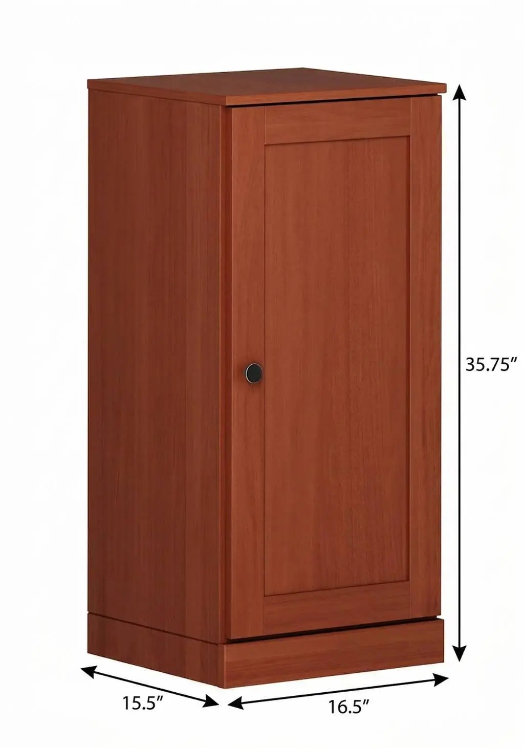 17" Coffee Solid Wood Free Standing Single Door Linen Cabinet Homeroots Organization