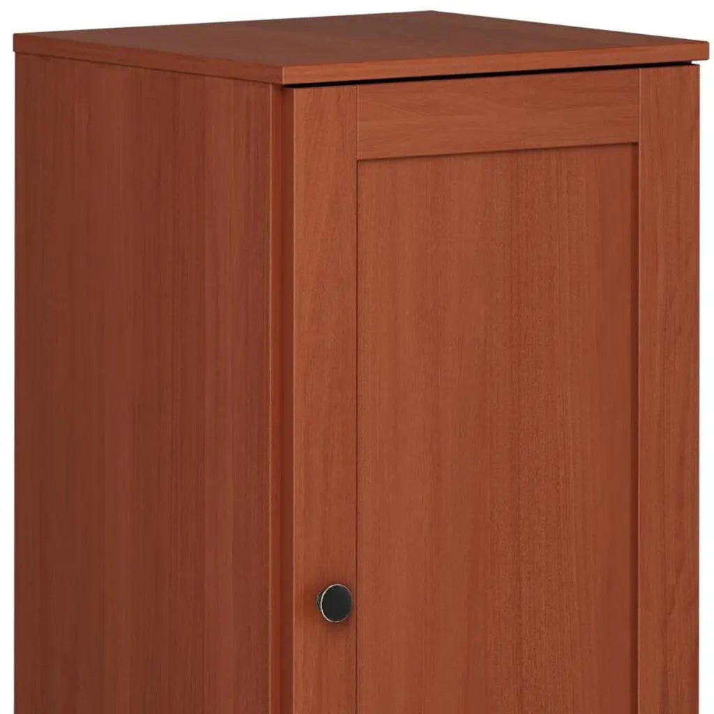 17" Coffee Solid Wood Free Standing Single Door Linen Cabinet Homeroots Organization