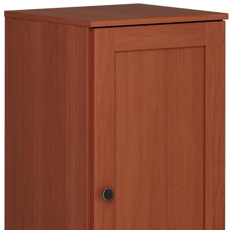 17" Coffee Solid Wood Free Standing Single Door Linen Cabinet Homeroots Organization