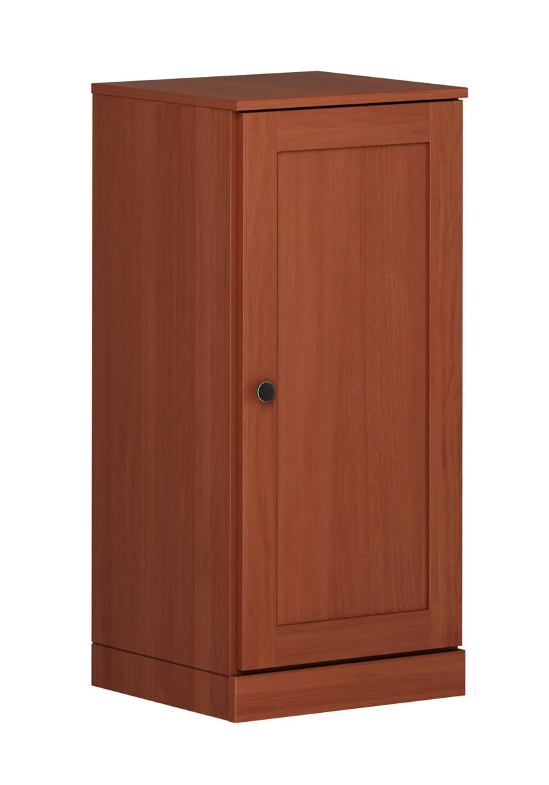 17" Coffee Solid Wood Free Standing Single Door Linen Cabinet Homeroots Organization