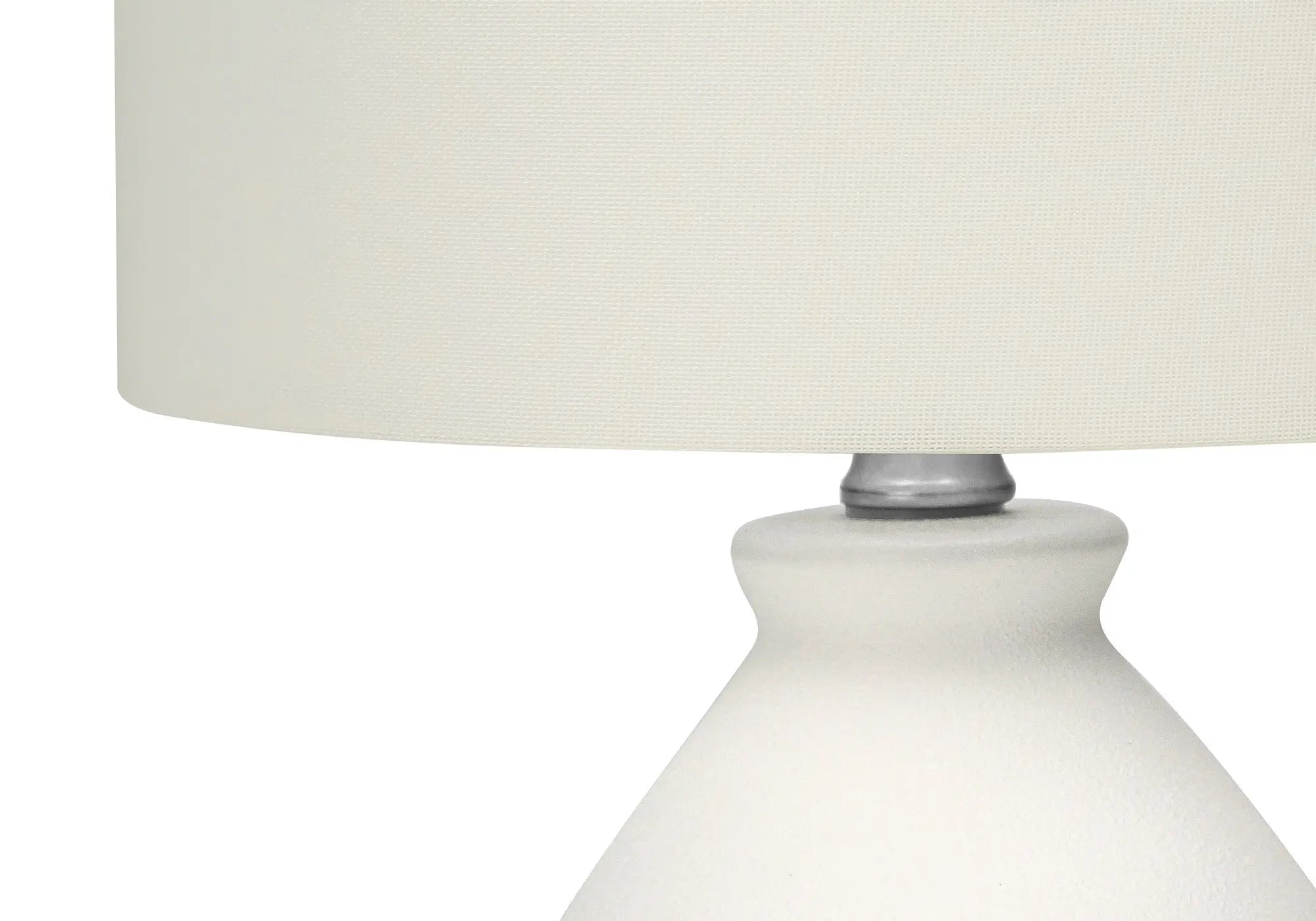 17" Cream Ceramic Round Table Lamp With Cream Drum Shade Homeroots Lighting