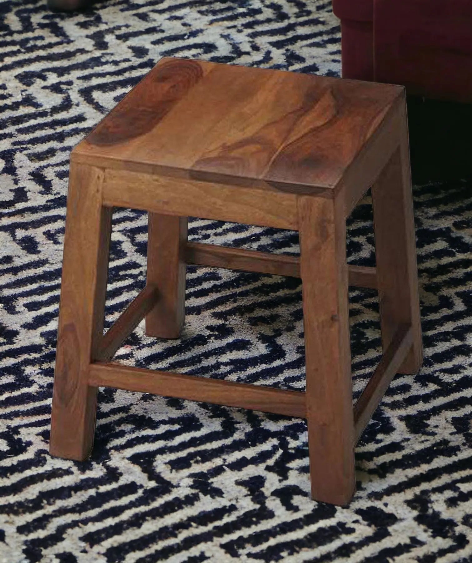 17" Dark Brown Ottoman Homeroots