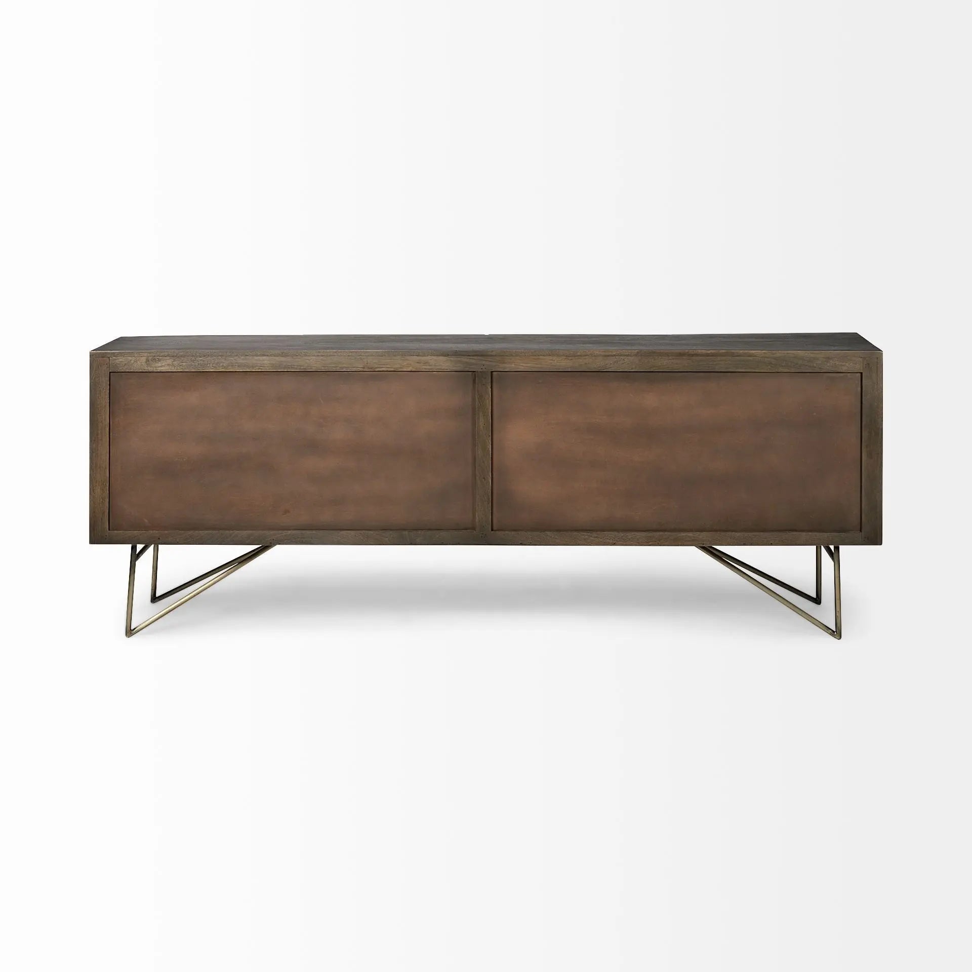 17" Dark Brown Solid Wood Sideboard with Four Doors Homeroots Kitchen & Dining
