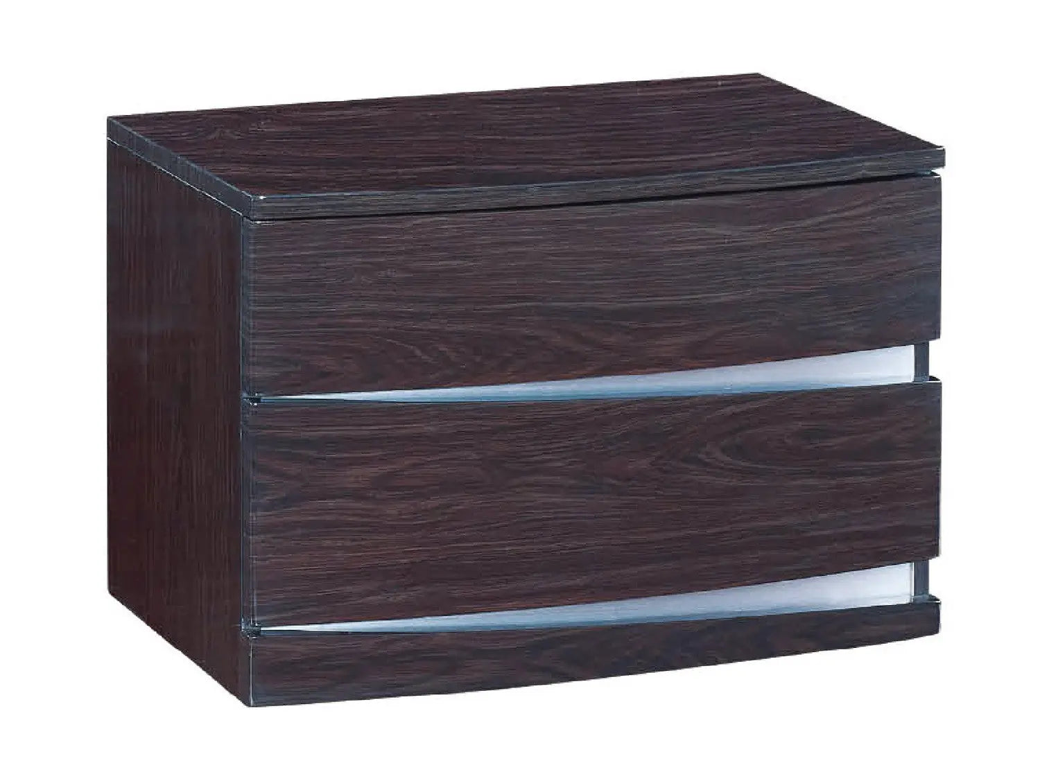 17" Dark Brown Two Drawers Manufactured Wood Mirrored Nightstand Homeroots Bed & Bath