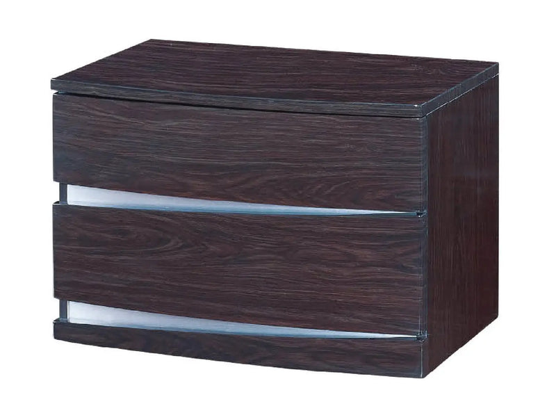 17" Dark Brown Two Drawers Manufactured Wood Mirrored Nightstand Homeroots Bed & Bath