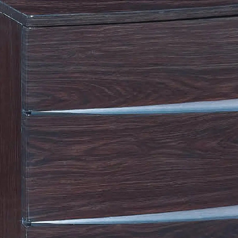 17" Dark Brown Two Drawers Manufactured Wood Mirrored Nightstand Homeroots Bed & Bath