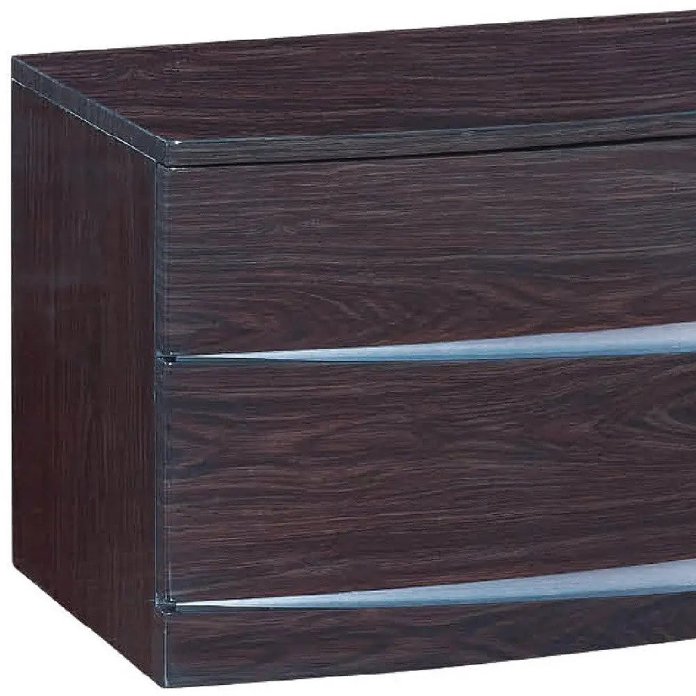 17" Dark Brown Two Drawers Manufactured Wood Mirrored Nightstand Homeroots Bed & Bath