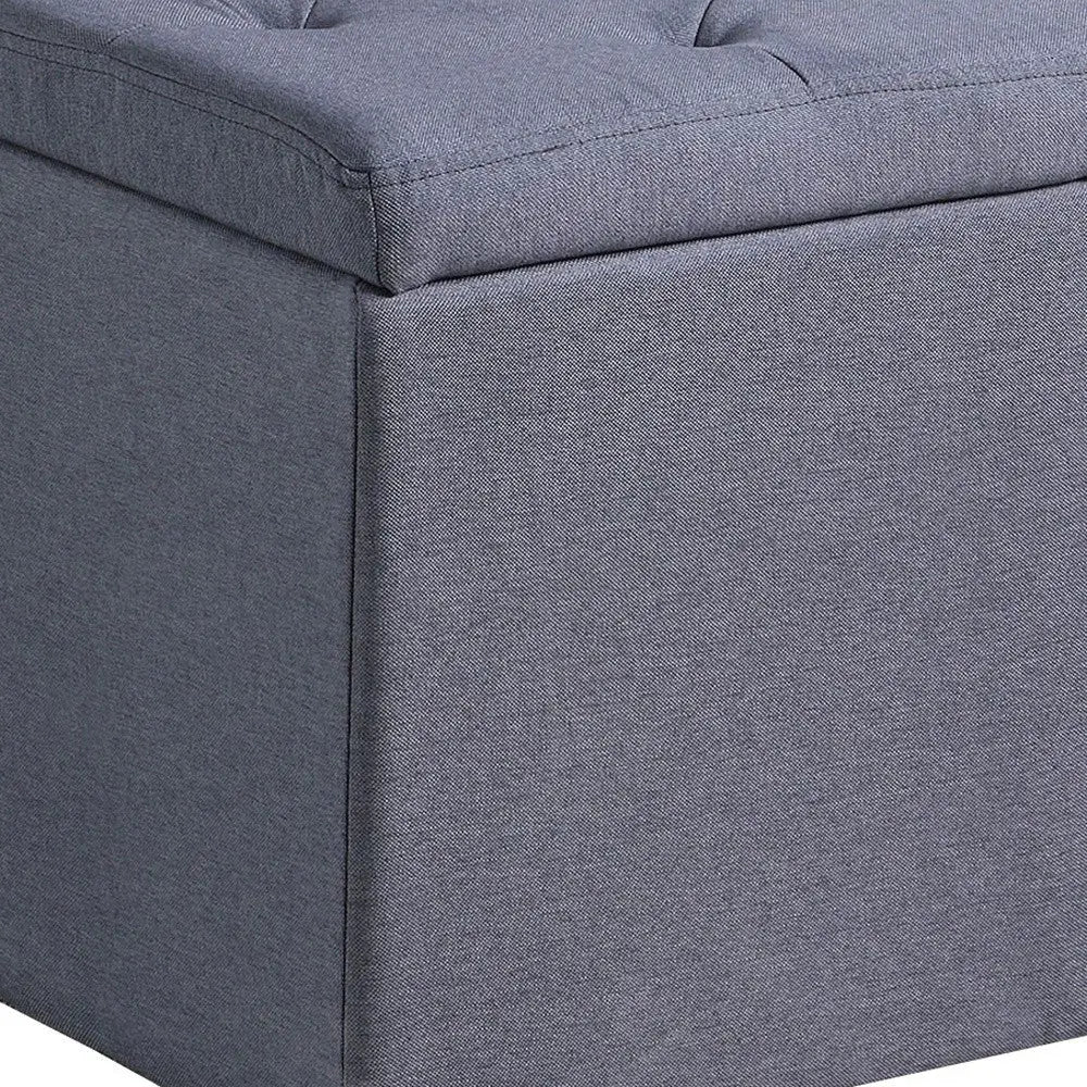 17" Dark Gray Linen Tufted Storage Ottoman Homeroots Living Room