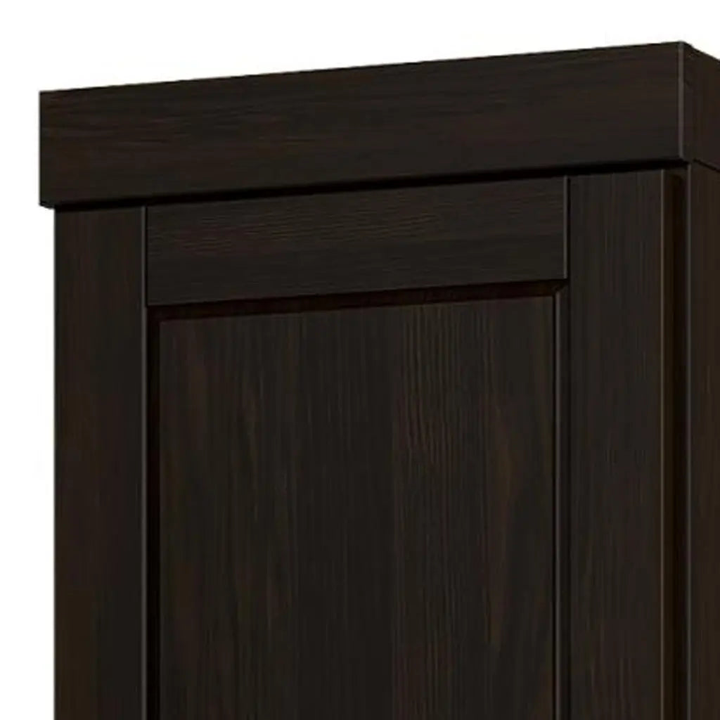 17" Espresso Solid Wood Free Standing Double Door Linen Cabinet Homeroots Organization