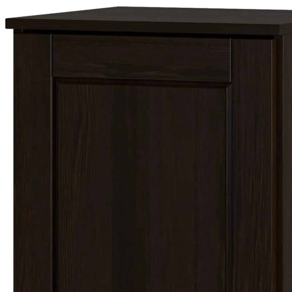 17" Espresso Solid Wood Free Standing Single Door Linen Cabinet Homeroots Organization