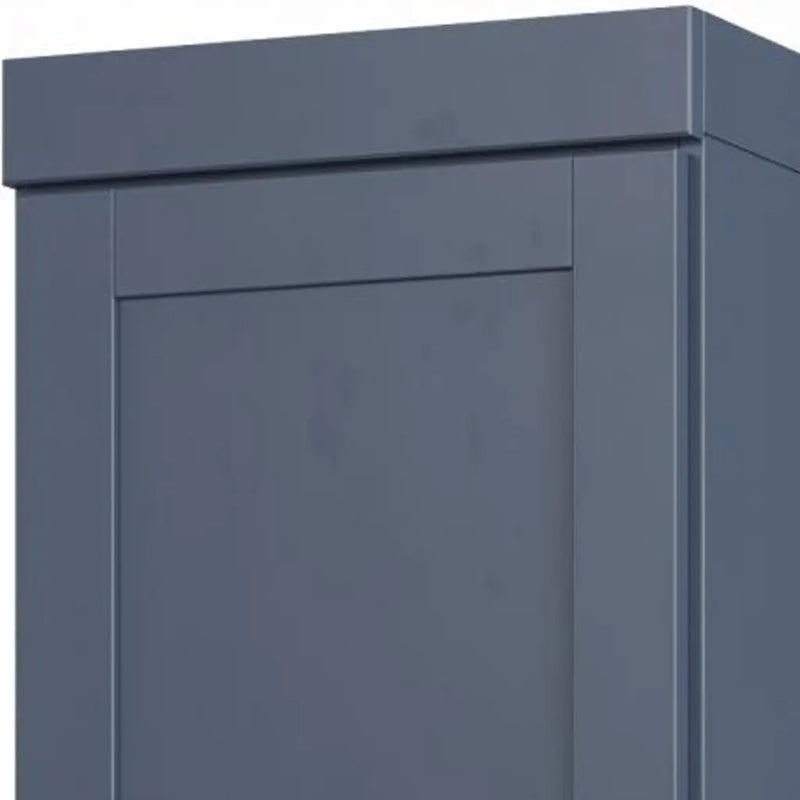 17" French Blue Solid Wood Free Standing Double Door Linen Cabinet Homeroots Organization
