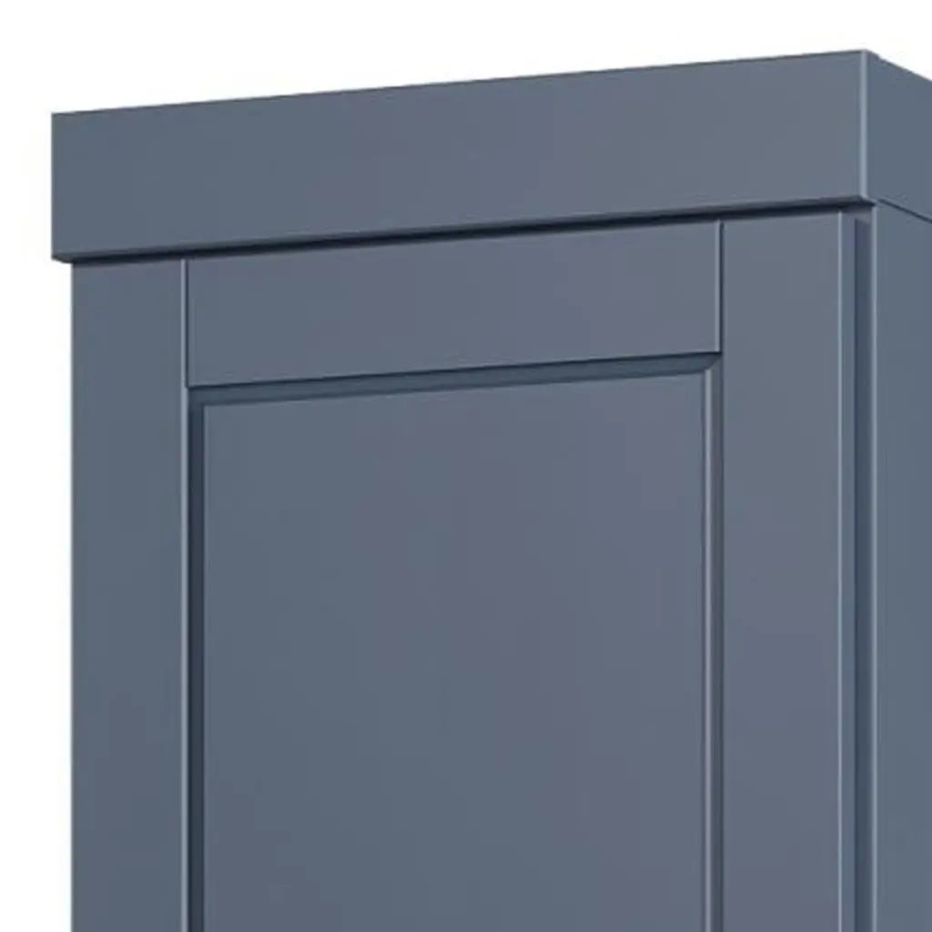 17" French Blue Solid Wood Free Standing Double Door Linen Cabinet Homeroots Organization