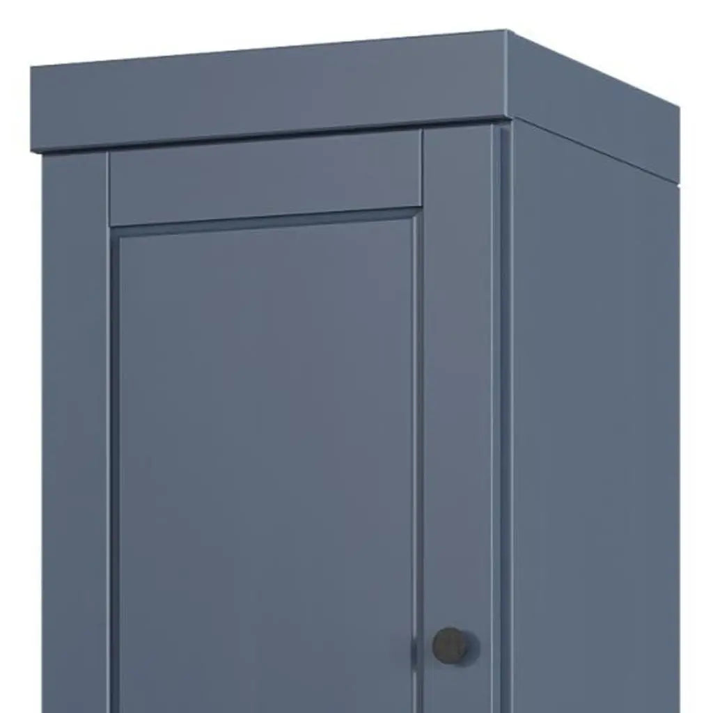 17" French Blue Solid Wood Free Standing Double Door Linen Cabinet Homeroots Organization