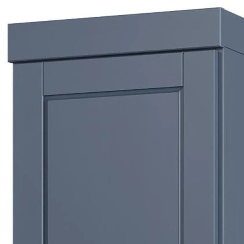 17" French Blue Solid Wood Free Standing Double Door Linen Cabinet Homeroots Organization