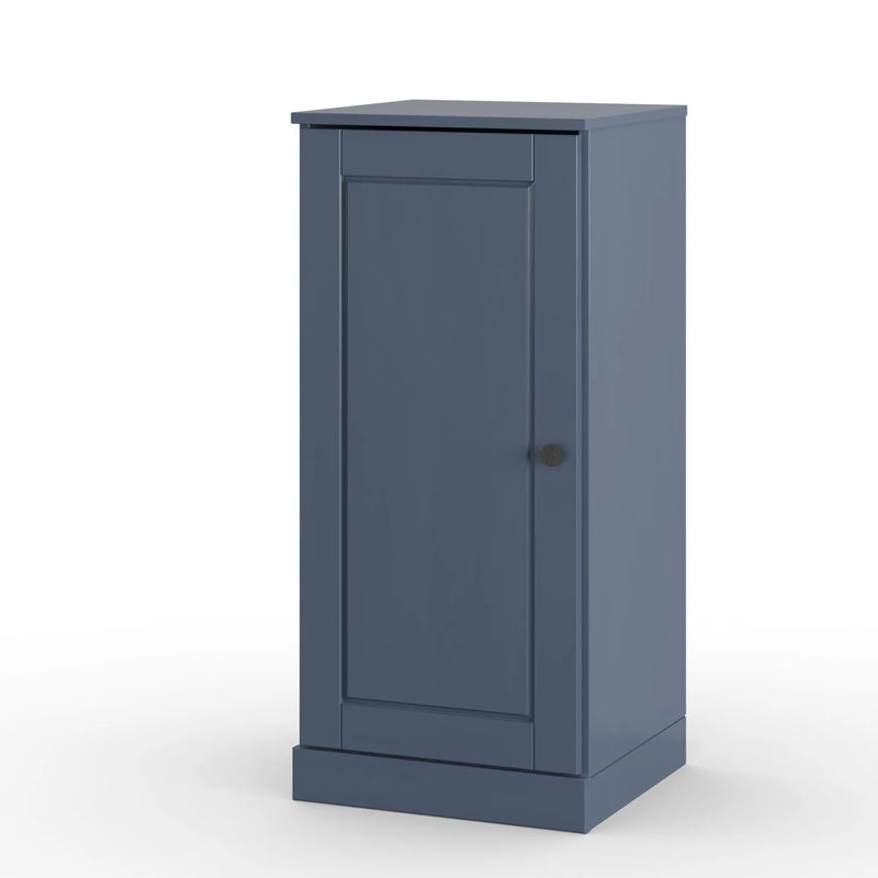 17" French Blue Solid Wood Free Standing Single Door Linen Cabinet Homeroots Organization