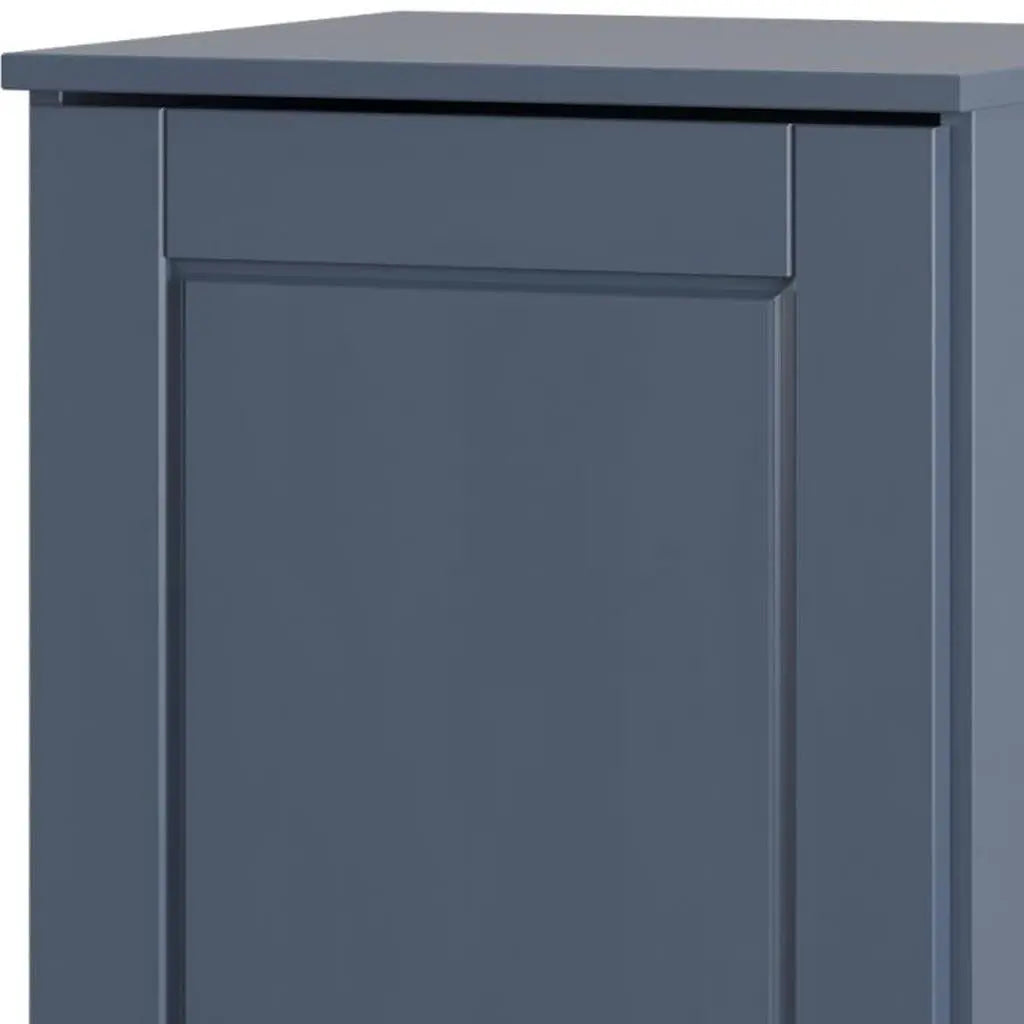 17" French Blue Solid Wood Free Standing Single Door Linen Cabinet Homeroots Organization