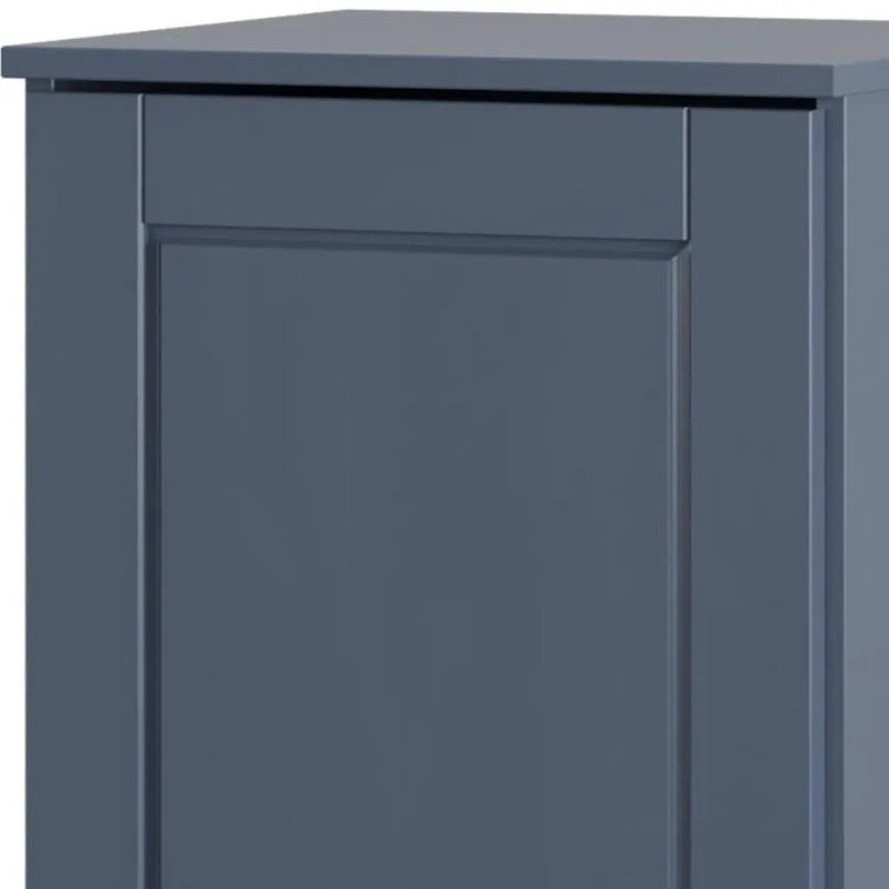17" French Blue Solid Wood Free Standing Single Door Linen Cabinet Homeroots Organization
