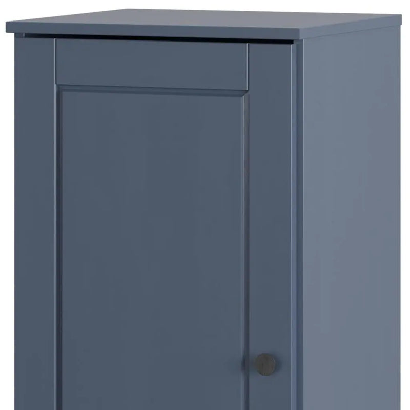 17" French Blue Solid Wood Free Standing Single Door Linen Cabinet Homeroots Organization