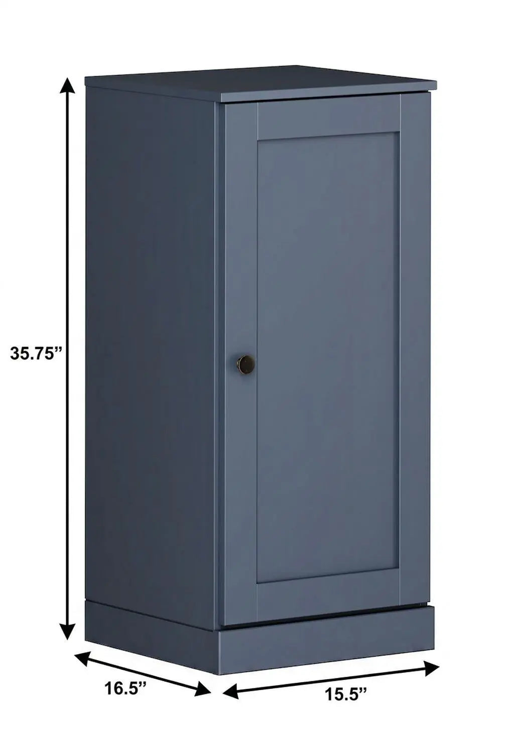 17" French Blue Solid Wood Free Standing Single Door Linen Cabinet Homeroots Organization